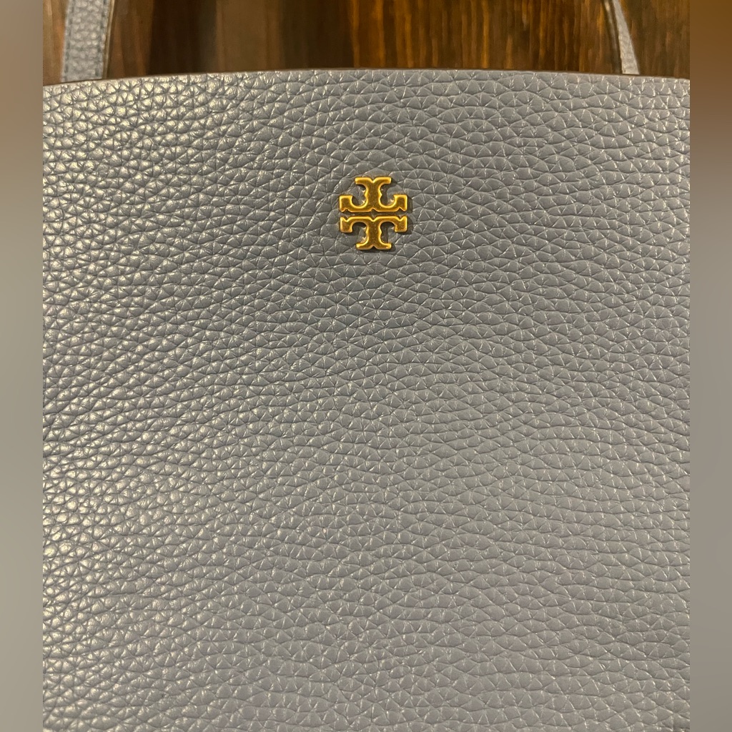 Used Tory Burch Blue Pebble Leather Tote